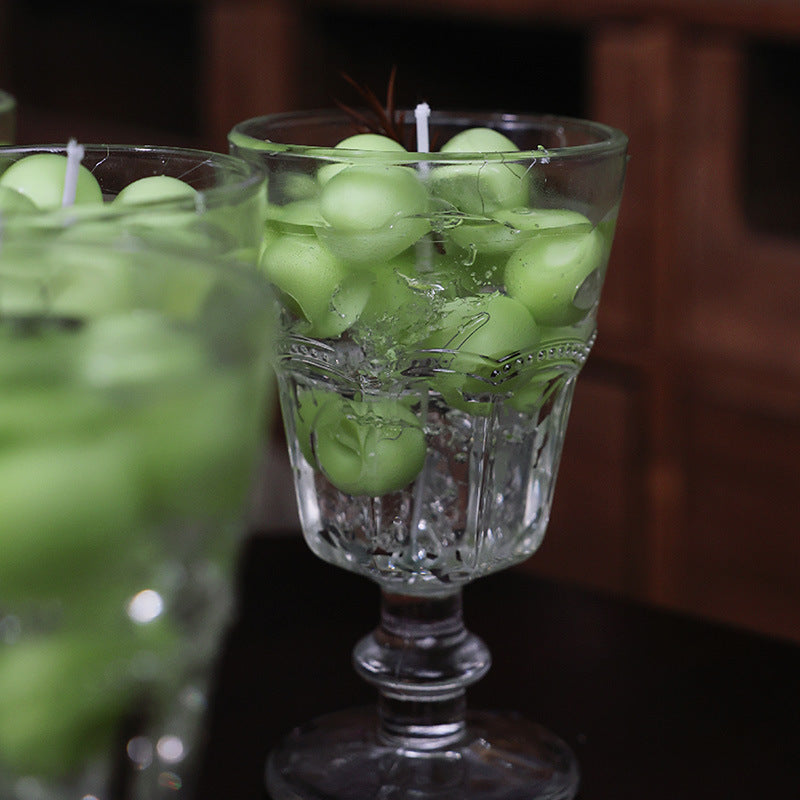 Vintage Glass Candle with Grapes