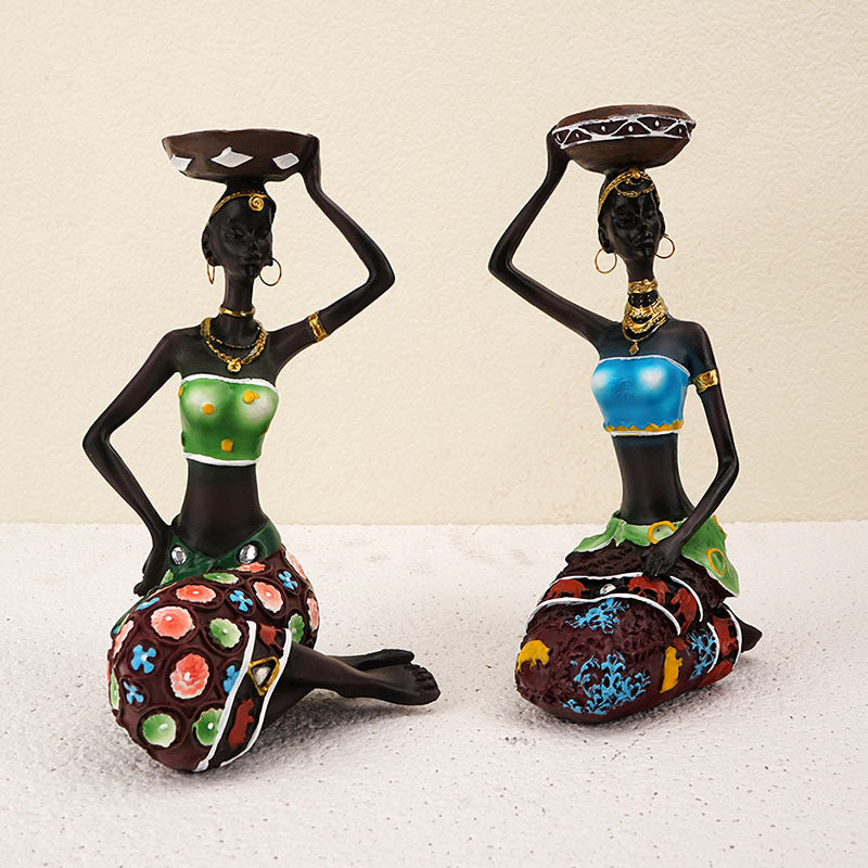 Handcrafted Resin Candle Holder - Ethnic Attire Series