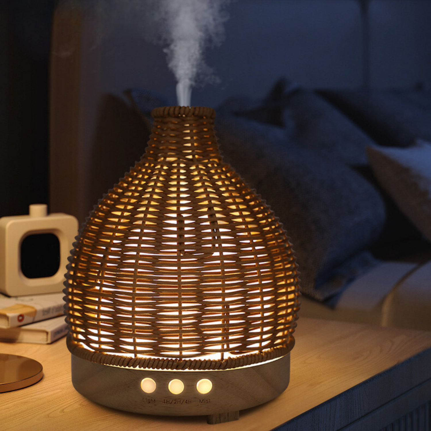 Wicker-Inspired Ceramic Aromatherapy Diffuser - Rattan Design Series 300ML