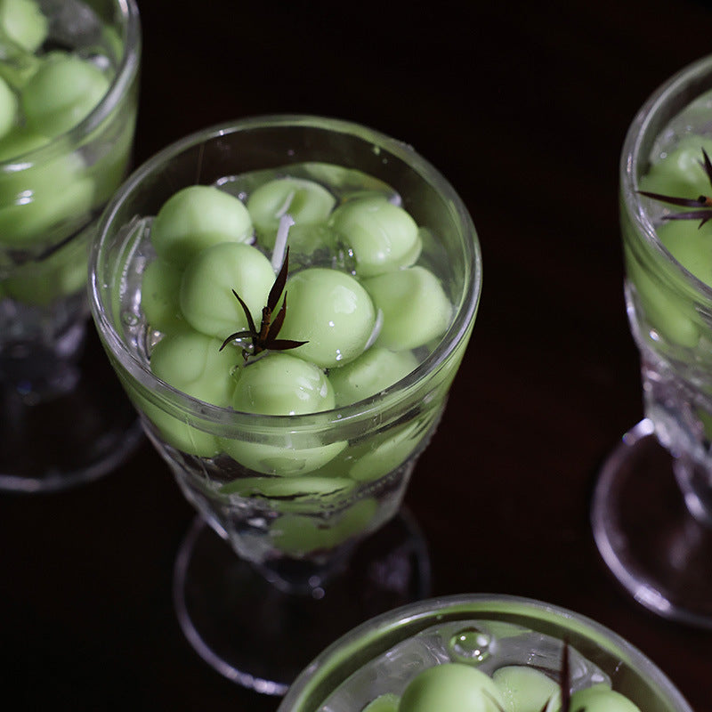 Vintage Glass Candle with Grapes