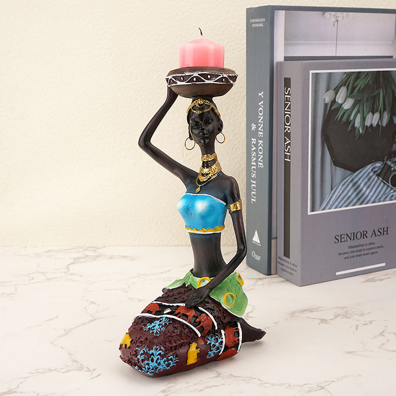 Handcrafted Resin Candle Holder - Ethnic Attire Series