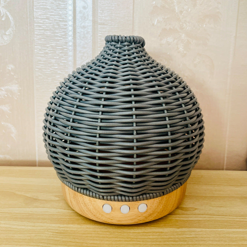 Wicker-Inspired Ceramic Aromatherapy Diffuser - Rattan Design Series 300ML